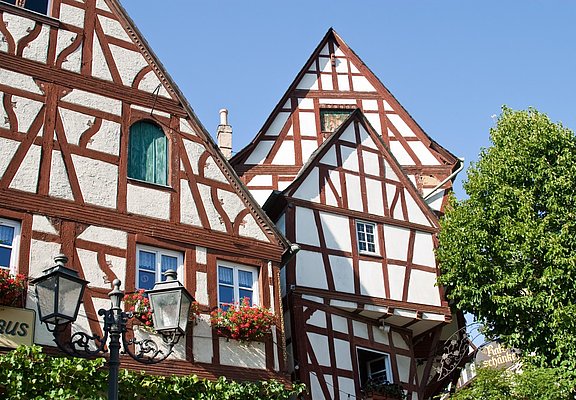 Fachwerk auf dem Marktplatz in Zeltingen-Rachtig