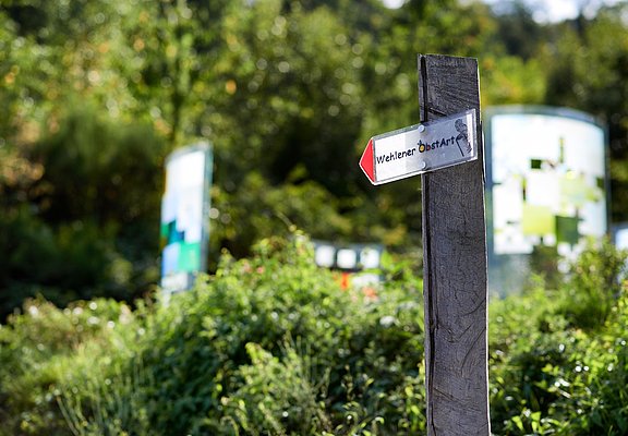 Wegweiser entlang der Strecke