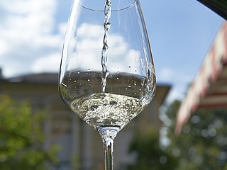 Glas im Weinberg