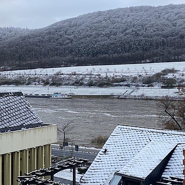 Blick auf die Mosel im Winter